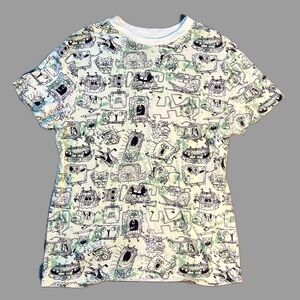 Spongebob Squarepants Tie Dye Allover Print T-Shirt Size Medium